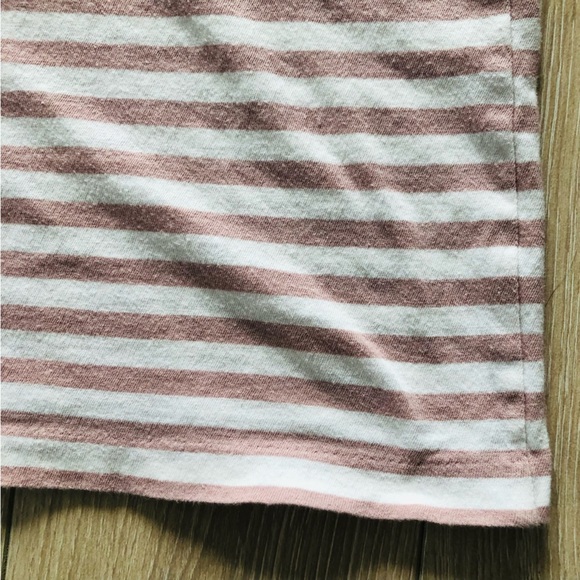 All Saints Logo Embroidered Striped T Shirt in Soft Pink - Picture 5 of 9